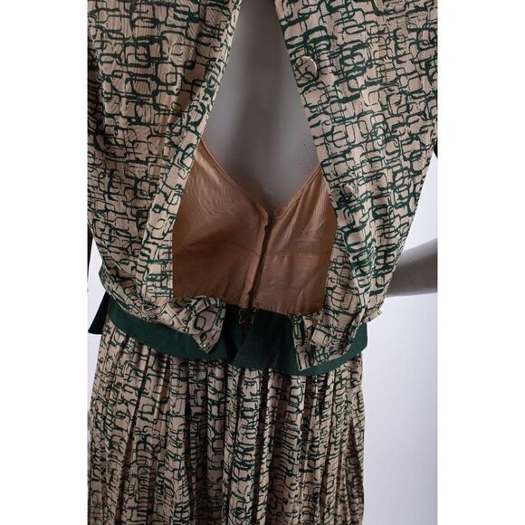 1970's Vintage Drop Waist Pleated Dress Women's - Picture 6 of 8